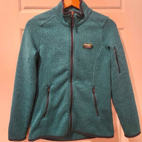 LL Bean Sweater Fleece Teal - Picture 1 of 4